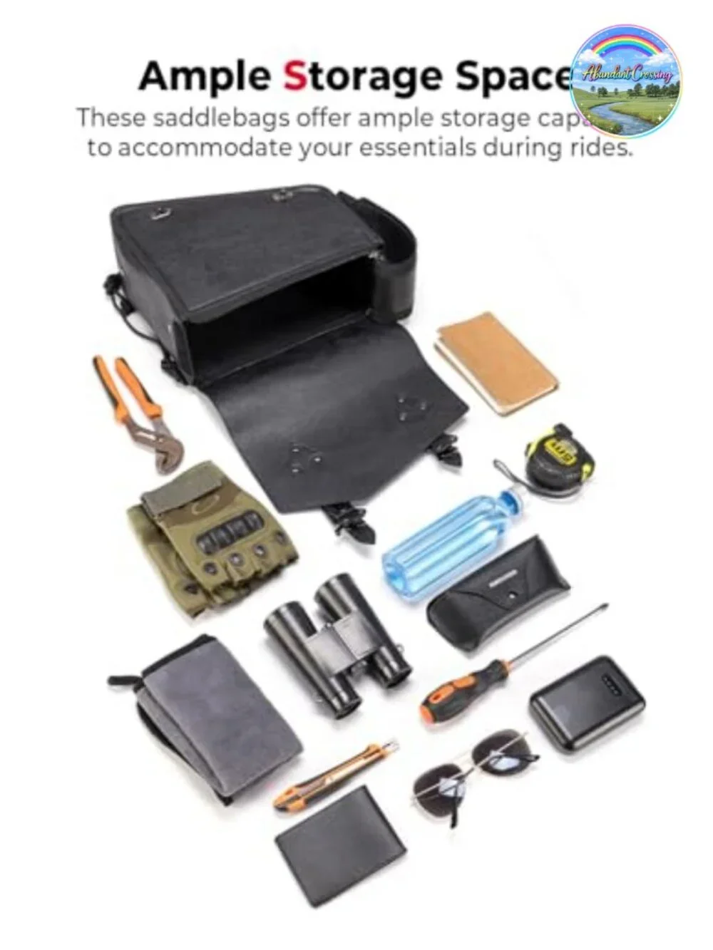 Leather Motorcycle Saddlebags 12L Side Bags Cruiser